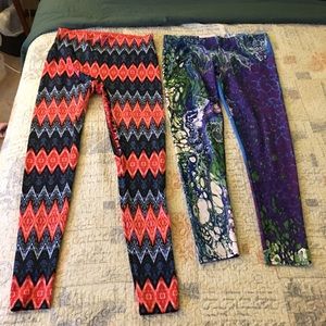 K-Deer 2xl (red/orange and navy blue) AND XL leggings (blue, green, purple)